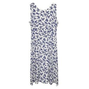 Vintage Woolrich 90s Daisy Print Lilac Sleeveless Wrap Maxi Dress Size L